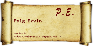 Palg Ervin névjegykártya